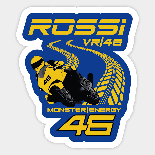 Valentino Rossi 46 Grand Prix Superbike Motorcycle Racer Sticker by CGD